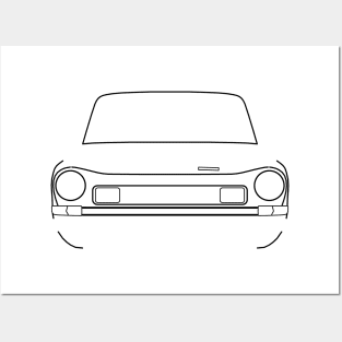 Simca 1501 classic car black outline graphic Posters and Art